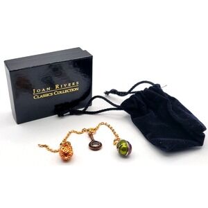 JOAN RIVERS CLASSIC COLLECTION ENAMEL EGG CHARMS W/ EXTENDERS Magnifying‎ glass